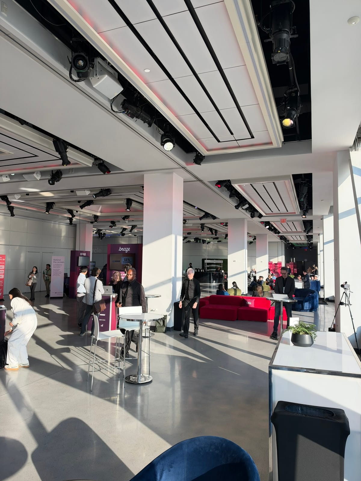 The Glasshouse event space at 660 12th Avenue, Hell's Kitchen, with floor-to-ceiling windows, before guests arrive